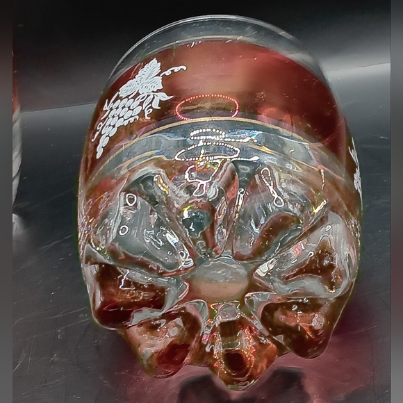 Vintage Ruby Glass Ice Bucket and Cup - Spa Lubiana Italy - Picture 8 of 13